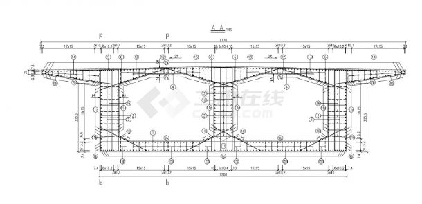 主桥箱梁3.5m梁段5-8块普通钢筋构造图 -图一