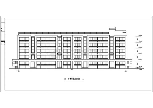 某地区五层单身宿舍楼建筑方案设计施工CAD图纸-图二