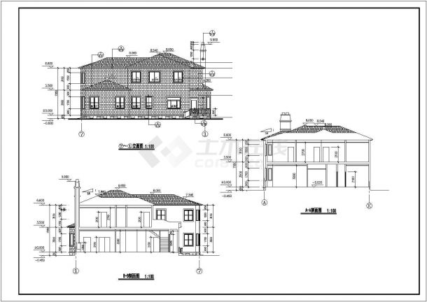 某高级宾馆别墅建筑全套方案设计施工CAD图纸-图二