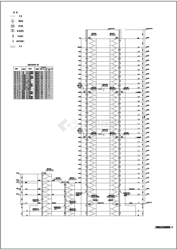 某地超高层办公楼暖通空调全套系统设计施工cad图（大院设计 VAV空调系统）-图二