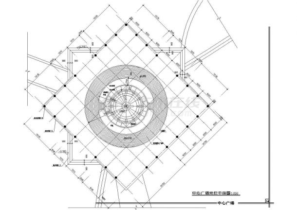某雕塑休闲城市广场建筑CAD大样设计施工完整图-图二