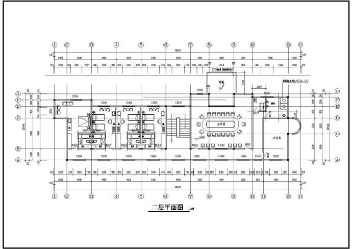 某工厂两层办公楼CAD全套框架结构设计图_图1