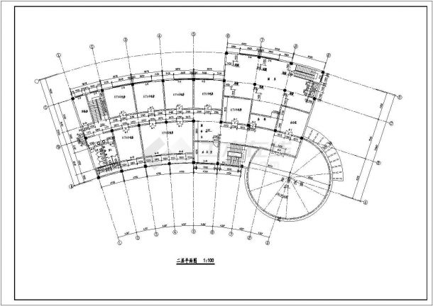 某多层饭店建筑CAD全套构造设计平面施工图-图二