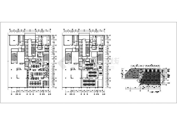 西安某餐厅建筑CAD设计构造完整详细施工图-图一