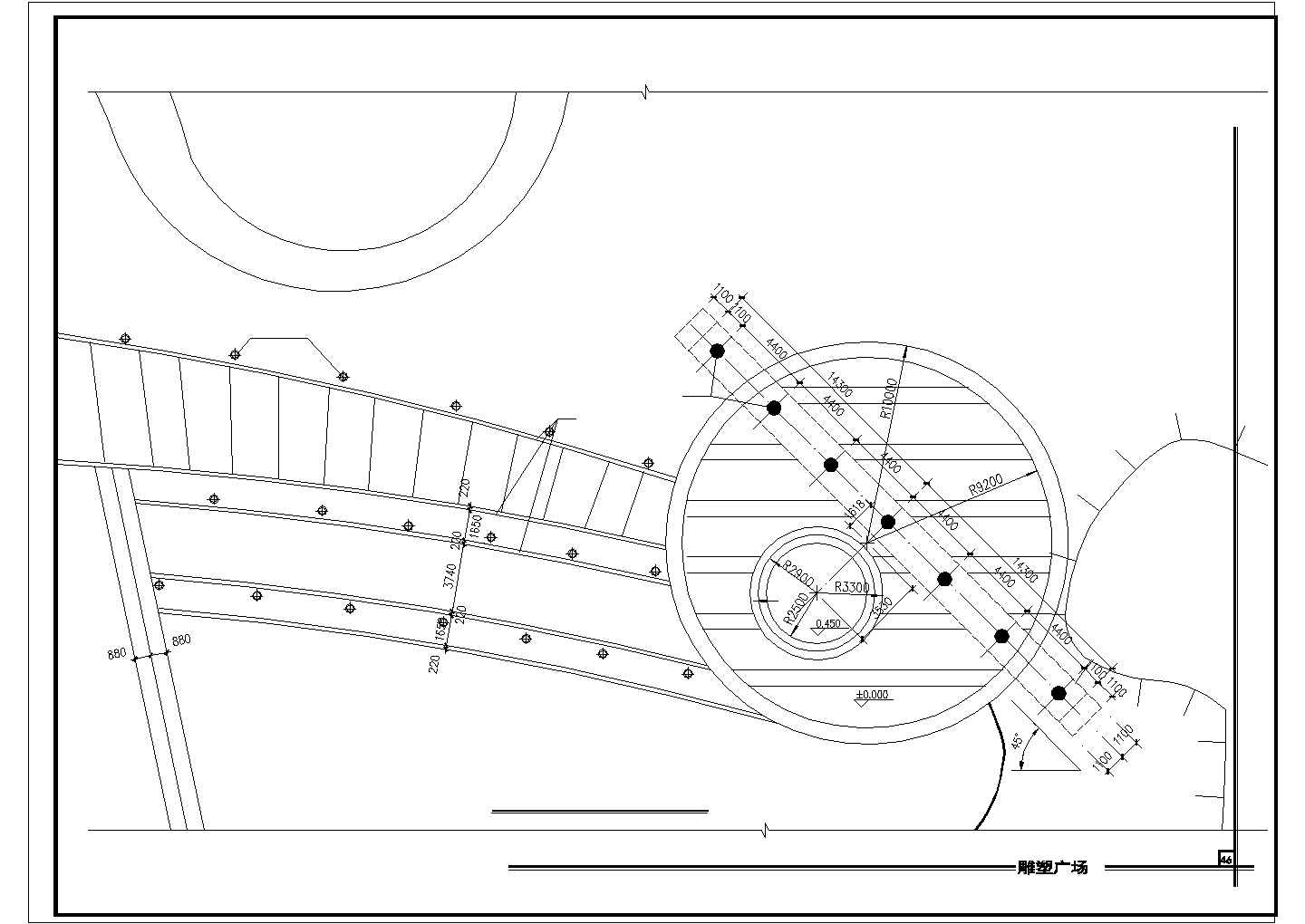 35x35m城市中心广场景观设计cad施工图