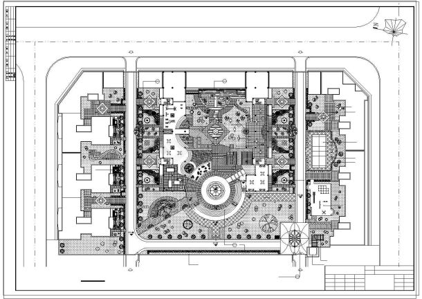 某广场景观设计cad施工全图-图二