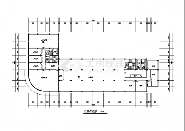 四季豪华酒店8层综合楼建筑设计施工cad图纸-图二
