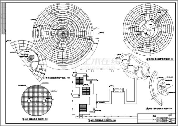 某滨湖公园景观主广场平面设计CAD施工图详施-图一