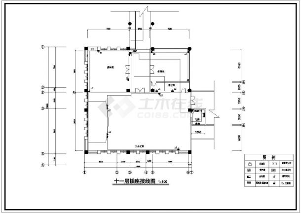 某大学行政楼全套室内装修CAD设计施工图行政楼电图-图一