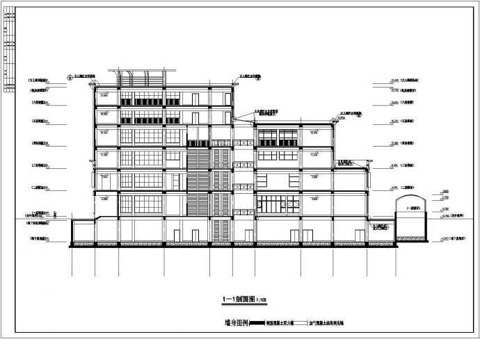 某综合楼立面CAD全套建筑设计完整施工图_图1