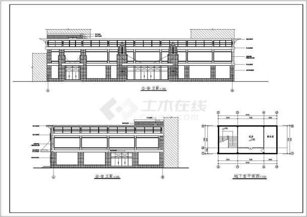 某小型超市全套CAD建筑设计大样施工图-图一