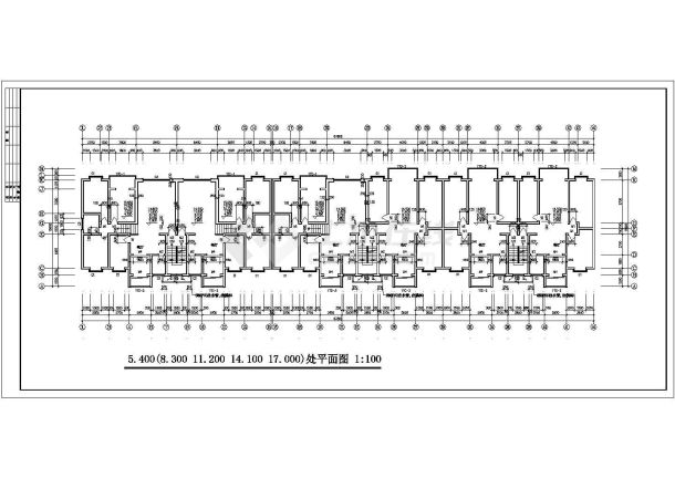 广州市某小区5500平米6层砖混结构组合式节能住宅楼建筑设计CAD图纸-图二