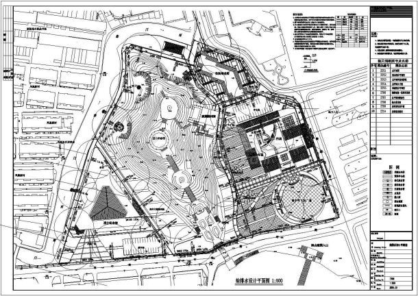 某陵园景观设计成套总图给排水CAD设计平面图-图一