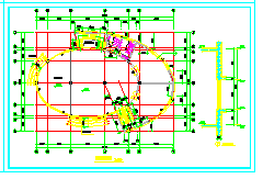 某高级小区会所建筑设计cad基础平面图_图1