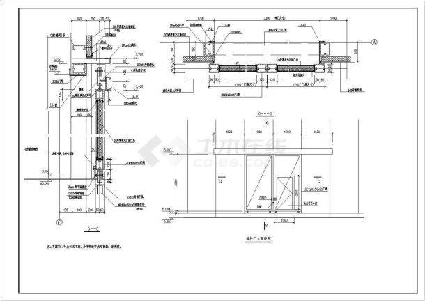 某食堂钢结构建筑CAD完整设计大样平立面图-图二