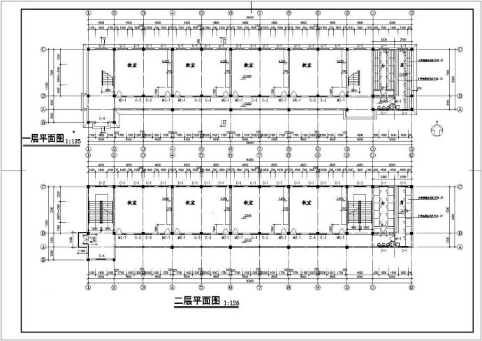某中心小学建筑CAD设计完整构造施工图_图1