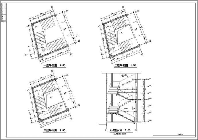 某商业街建筑施工图CAD完整构造大样设计楼梯卫生间_图1