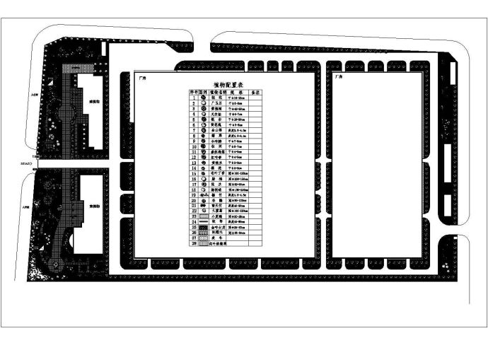 某大型厂区环境绿化景观详细方案设计施工CAD图纸_图1