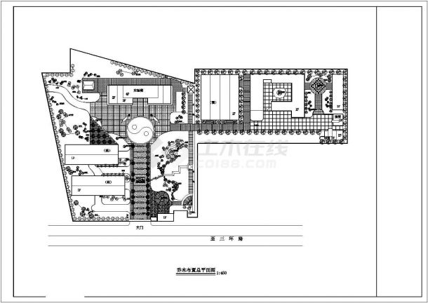 某地区厂区园林规划详细方案设计施工CAD图纸-图二