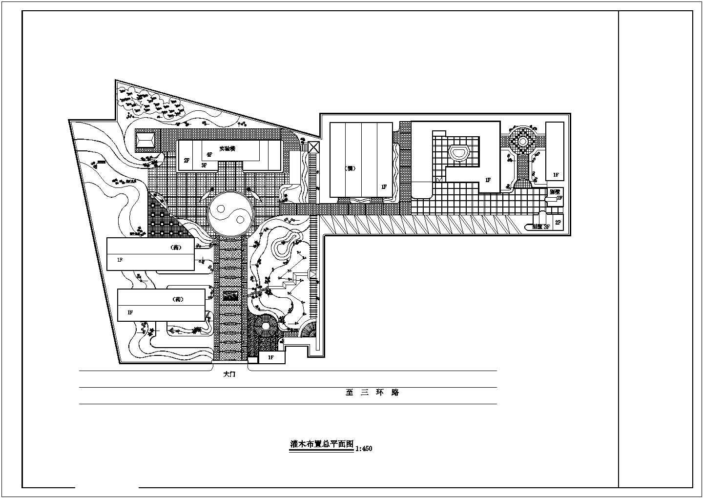 某地区厂区园林规划详细方案设计施工CAD图纸