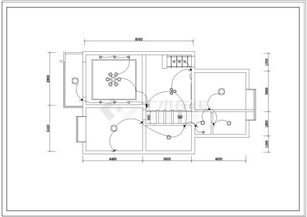 北京月苑小区小户型家装设计cad施工图纸-图二