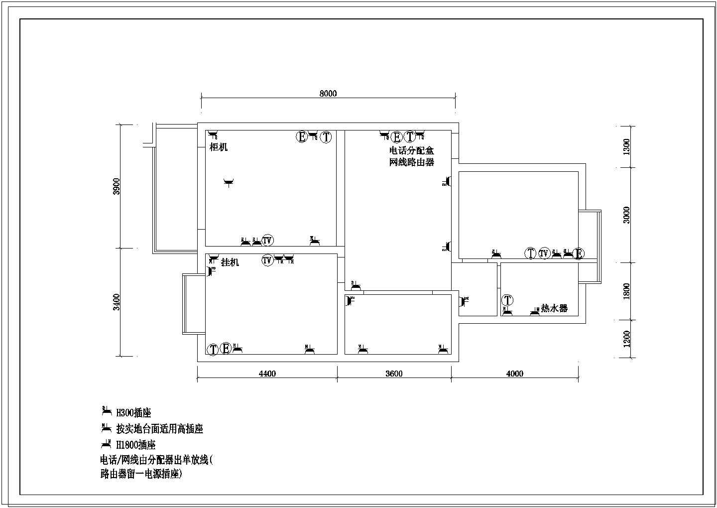 北京月苑小区小户型家装设计cad施工图纸