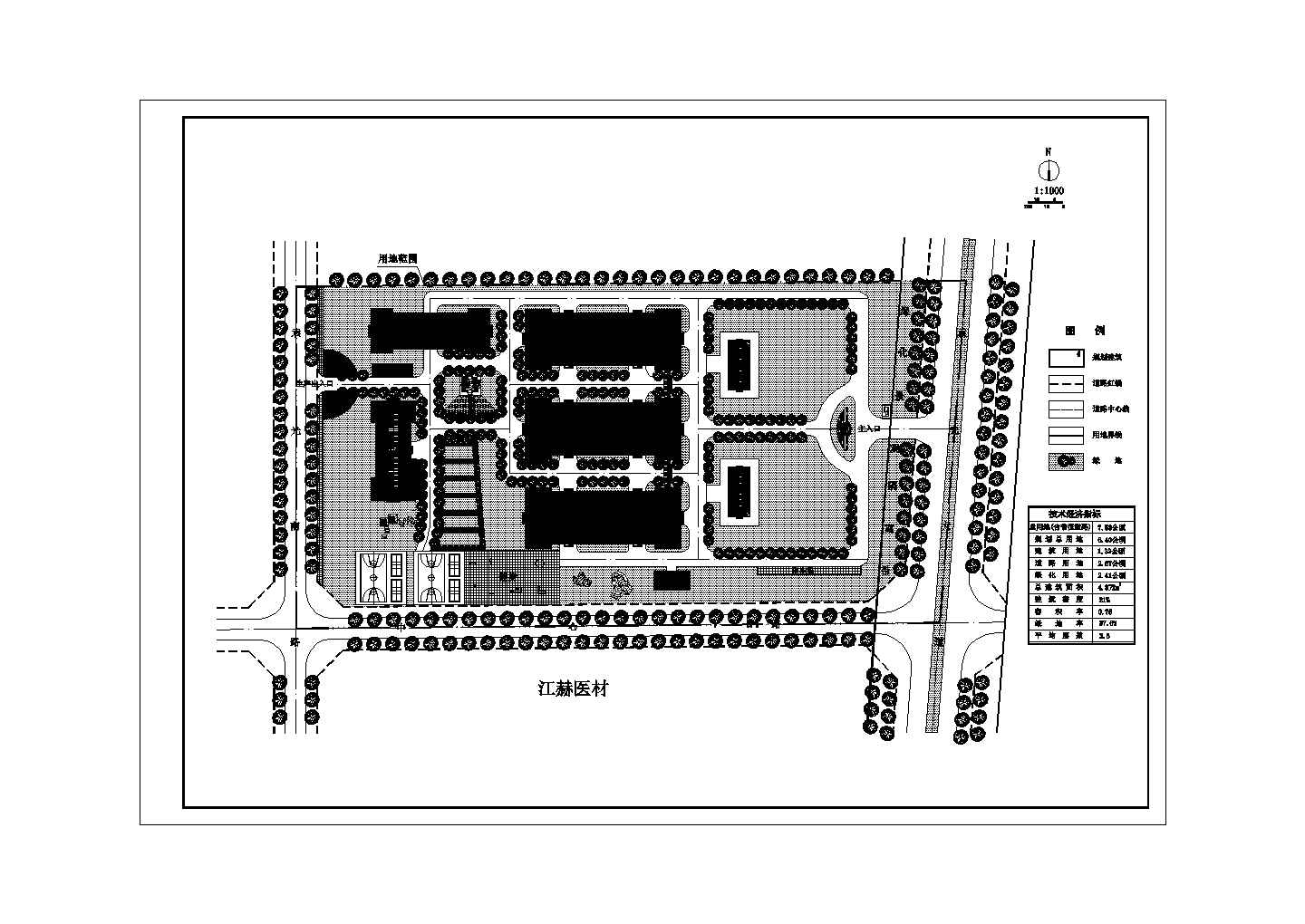 某大型工厂绿化规划详细方案设计施工CAD图纸