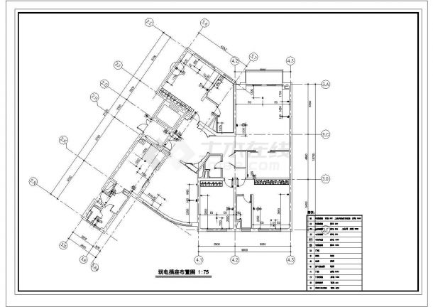 高档住宅户型室内精装修设计cad图纸-图一