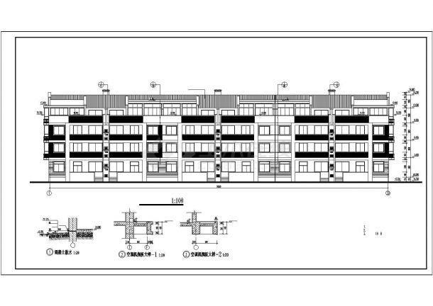 深圳某迁安置小区2600平米4层砖混结构住宅楼建筑设计CAD图纸-图一