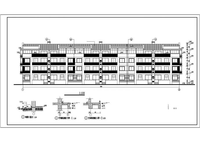 深圳某迁安置小区2600平米4层砖混结构住宅楼建筑设计CAD图纸_图1
