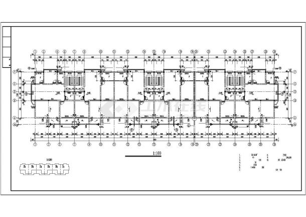 深圳某迁安置小区2600平米4层砖混结构住宅楼建筑设计CAD图纸-图二