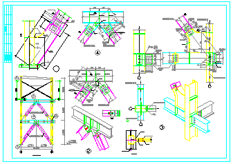 某钢框架3层商业楼cad结构施工设计图-图二