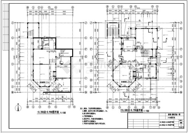 [香格里拉]某二层别墅建筑设计CAD施工图纸-图二