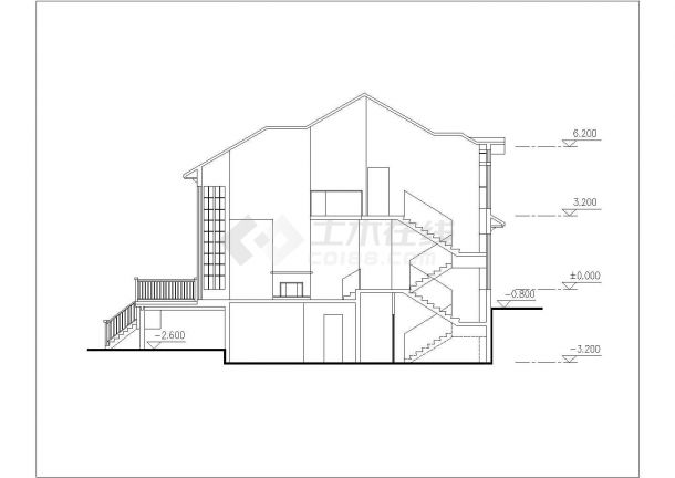 [新农村]2层半400平乡村别墅建筑设计cad施工图纸带效果图-图一