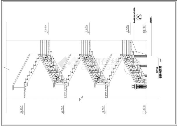 某地别墅楼梯规划CAD细节布置图-图一