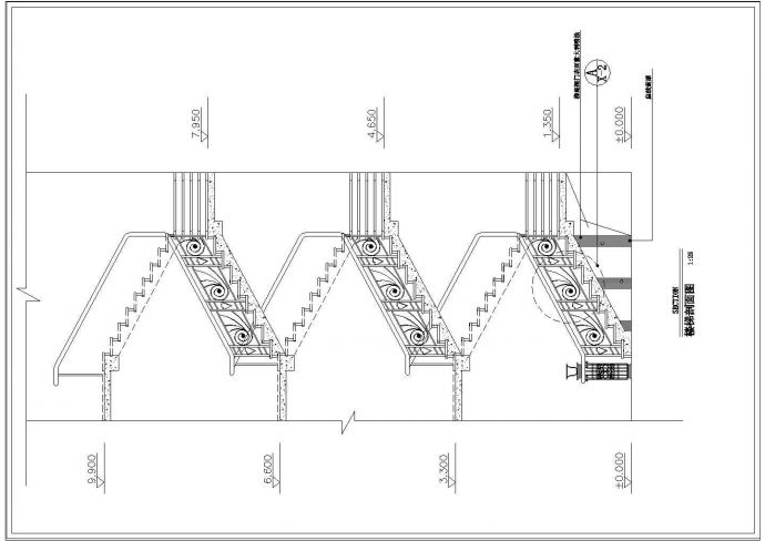 某地别墅楼梯规划CAD细节布置图_图1