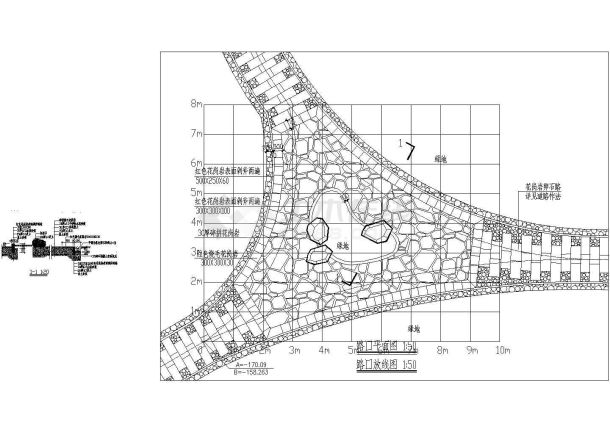 某城市动步公园景观规划设计全套CAD图（含水电、结构 种植）-图一