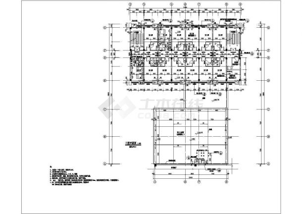 [福建]现代风格多功能职工宿舍建筑设计CAD施工图-图一