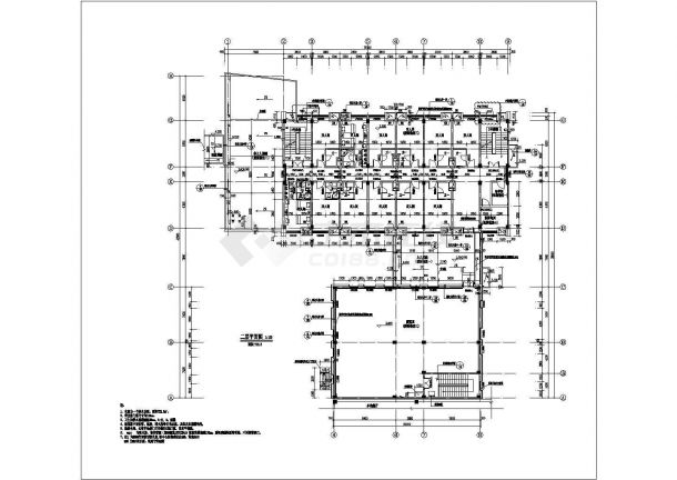 [福建]现代风格多功能职工宿舍建筑设计CAD施工图-图二
