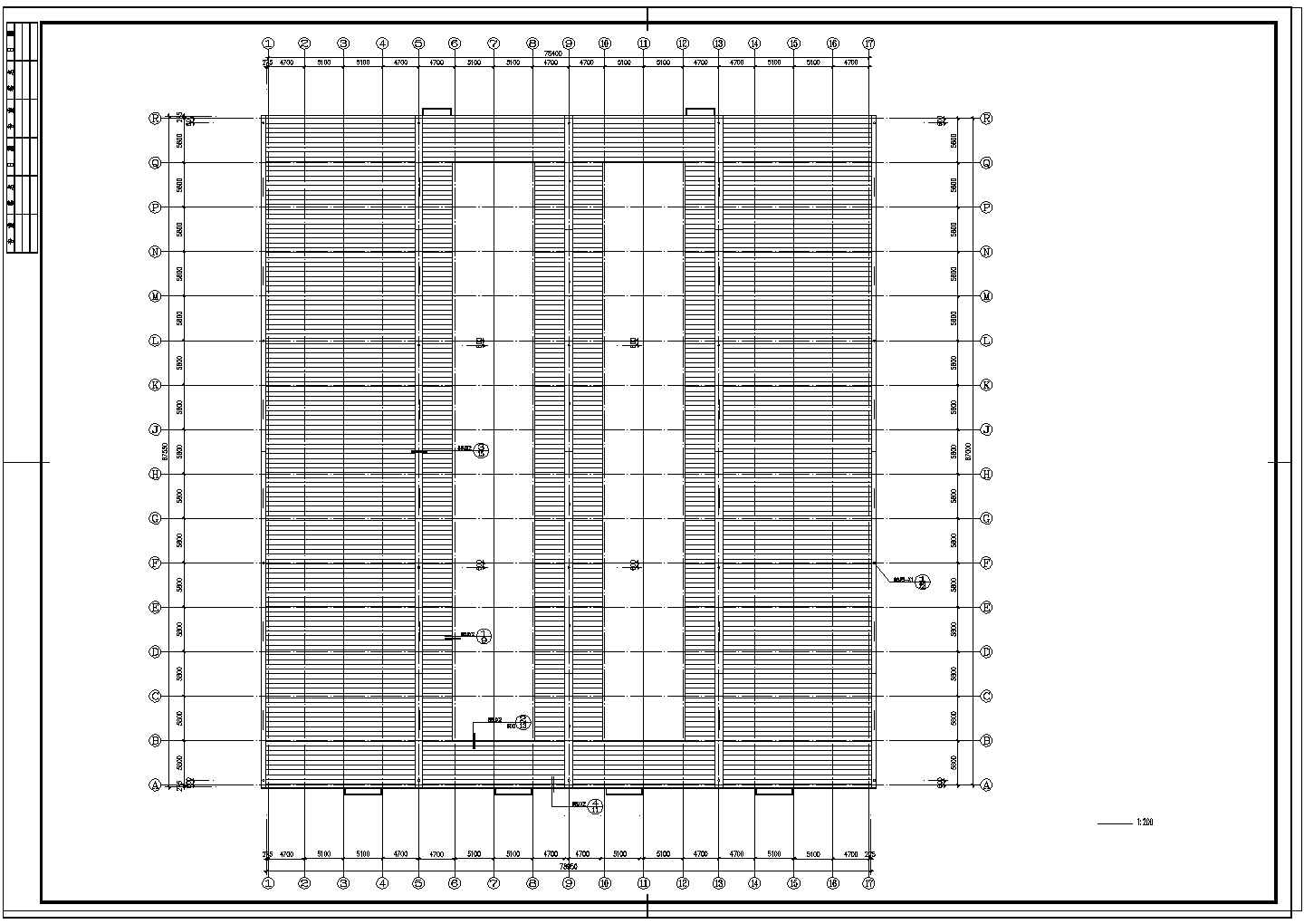 2层6953平米钢结构厨柜厂车间建筑施工图【平立剖 窗大样 卫生间大样 说明】CAD设计施工图纸