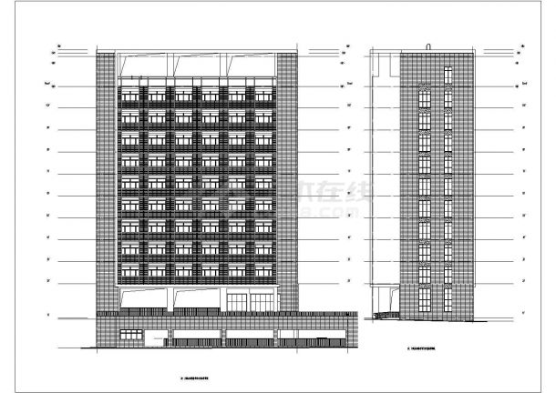 [广东]某十层宿舍楼建筑设计CAD施工图-图二