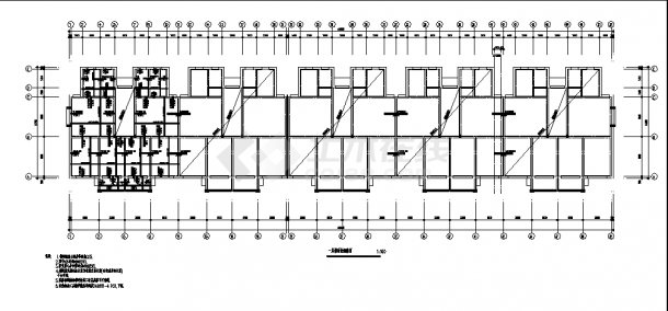 紫荆名门6层带阁楼层小区住宅楼结构设计施工cad图纸-图二