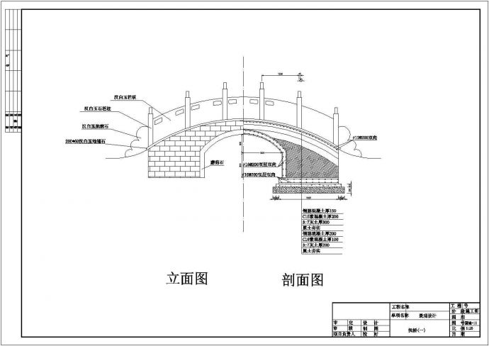 某公园拱桥设计cad施工图纸_图1
