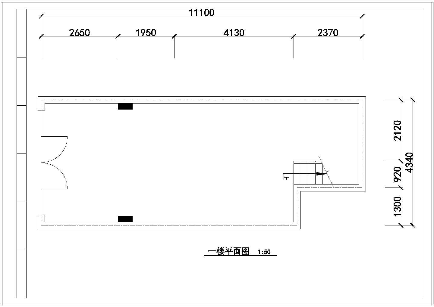 某发型设计室理发店室内cad装修设计施工图纸