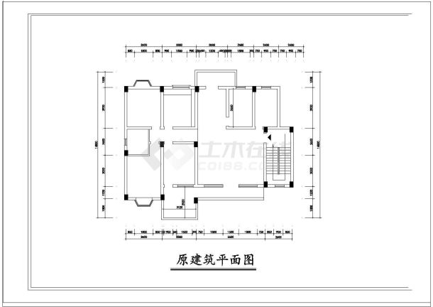 某两室住宅室内cad精装修设计施工图-图一