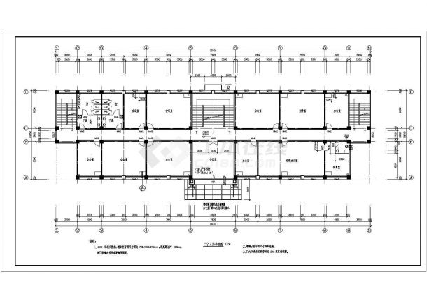 某工厂综合楼CAD框架结构设计详细施工图-图一