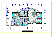 花园小区住宅户型室内装修cad设计平面施工图-图一