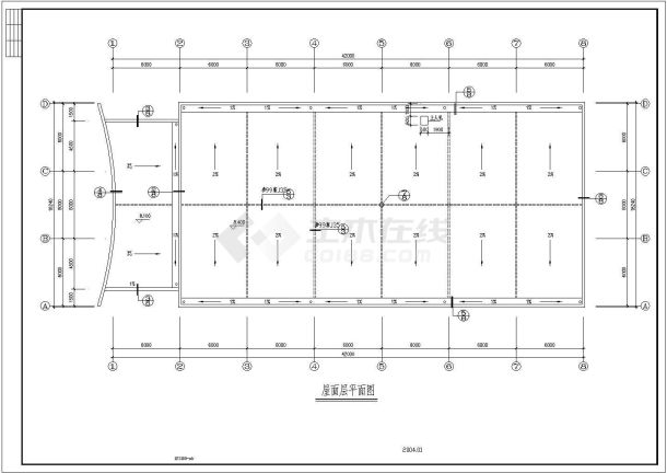 某企业食堂建筑CAD施工完整详细设计图-图一