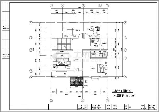 双层独栋别墅建筑规划CAD套图-图二