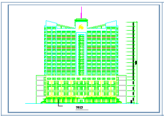 简单大气高层建筑cad施工设计图纸-图一